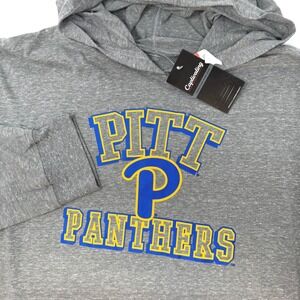 Captivating Pitt Panthers Pittsburgh NCAA Hoodie T-Shirt Gray Mens‎ XXL NEW